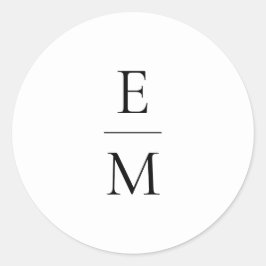 Monogramm-Minimalistischer Hochzeitsticker Runder Aufkleber