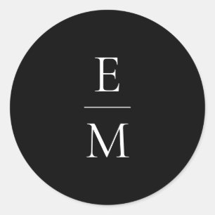 Monogramm-Minimalistischer Hochzeitsticker Runder Aufkleber
