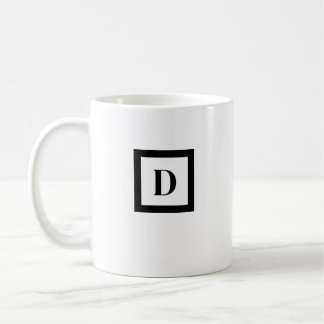 Monogramm Minimalistischer Letter D Schwarzweiß-Ka Kaffeetasse