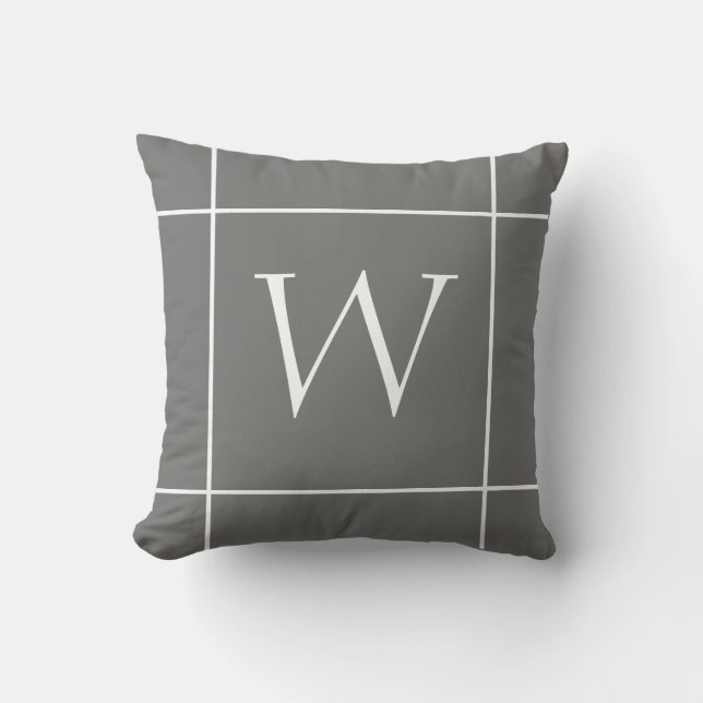 monogramm minimalistisches Design, kundenorientier Kissen (Vorderseite)