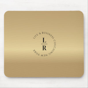 Monogramm, minimalistisches Gold (Imitat) Mousepad