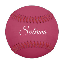 Monogramm minimalistisches Kirschrosarot Baseball