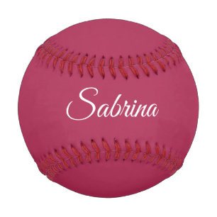 Monogramm minimalistisches Kirschrosarot Baseball