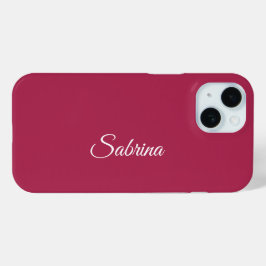 Monogramm minimalistisches Kirschrosarot Case-Mate iPhone Hülle