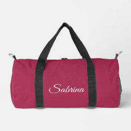 Monogramm minimalistisches Kirschrosarot Duffle Bag