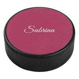 Monogramm minimalistisches Kirschrosarot Eishockey Puck