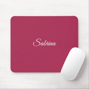 Monogramm minimalistisches Kirschrosarot Mousepad