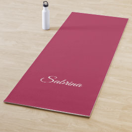 Monogramm minimalistisches Kirschrosarot Yogamatte