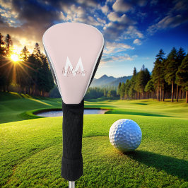 Monogramm Minimalistisches modernes Rosa Golf Headcover