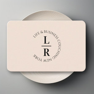 Monogramm, minimalistisches natürliches Beigetgesc Visitenkarte