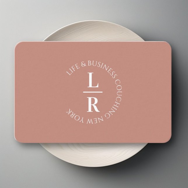 Monogramm, minimalistisches Rostbraungeschäft Visitenkarte (Monogram, minimalistic red brown business business card)