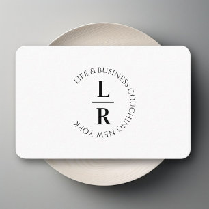 monogramm, minimalistisches weißes schwarzes Gesch Visitenkarte