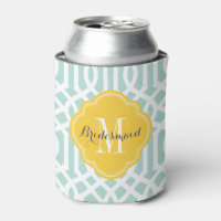 Monogramm Minze und Gelbe Trellis