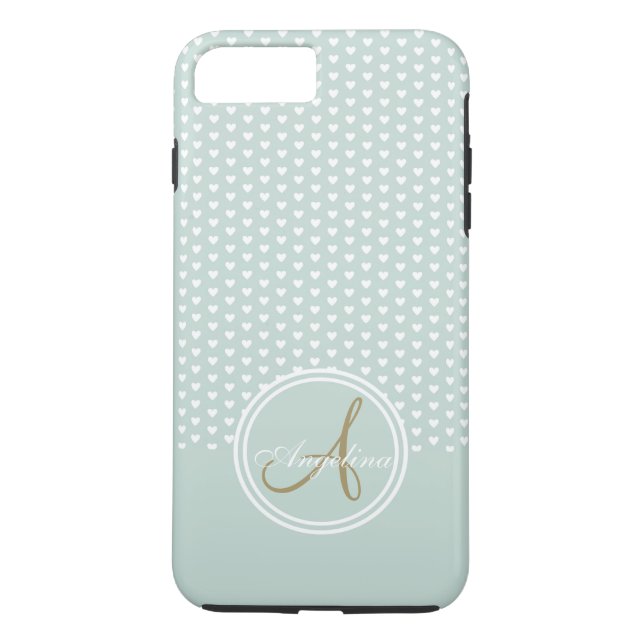 Monogramm-Minzherzen Case-Mate iPhone Hülle (Rückseite)
