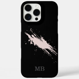 Monogramm mit abstraktem schwarzen Namen iPhone 16 Pro Max Hülle