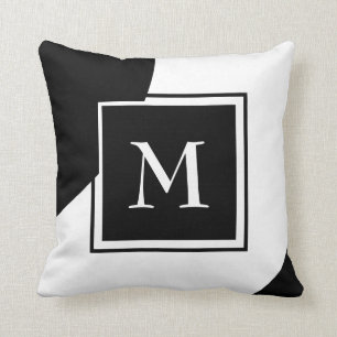 Monogramm mit atemberaubender Schwarz-Weiß-Dekorat Kissen