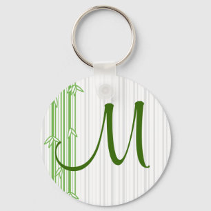 Monogramm mit Bambushintergrund - Buchstabe M Schlüsselanhänger