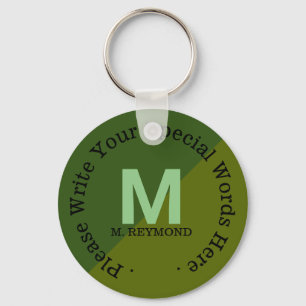 Monogramm mit benutzerdefiniertem Text auf zwei Tö Schlüsselanhänger