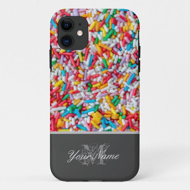 Monogramm mit bunten Zucker Sprinklen! Case-Mate iPhone Hülle (Rückseite)
