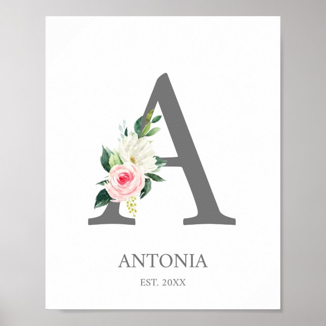 Monogramm mit dem Buchstaben A, Anfangsbuchstaben- Poster (Vorne)