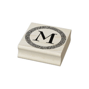 Monogramm mit dicker Verzierter dekorativer Grenze Gummistempel