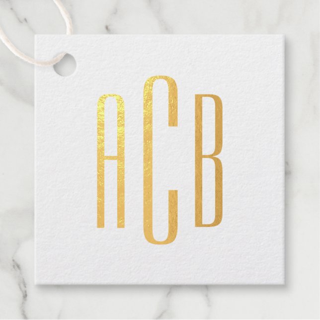 Monogramm mit drei Buchstaben Geschenkanhänger (Vorderseite)