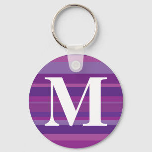 Monogramm mit einem bunten gestreiften Hintergrund Schlüsselanhänger