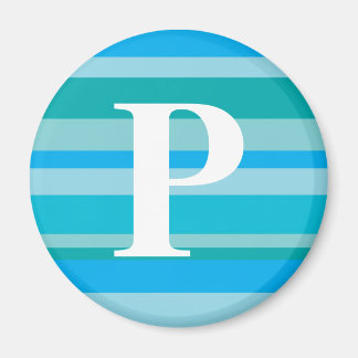 Monogramm mit einem farbigen Streifen-Hintergrund  Magnet