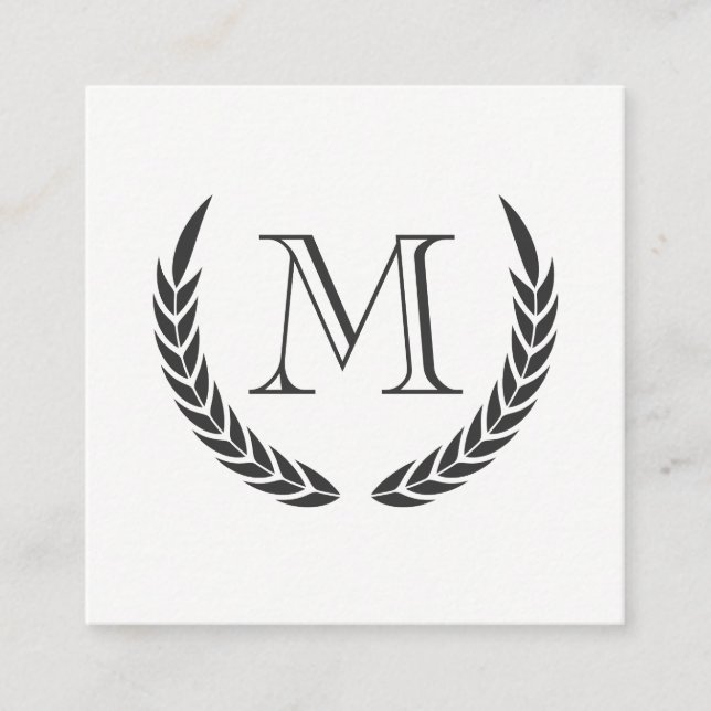 Monogramm mit Elementen Quadratische Visitenkarte (Vorderseite)