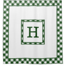 Monogramm mit grün-weißem Buffalo-Karo