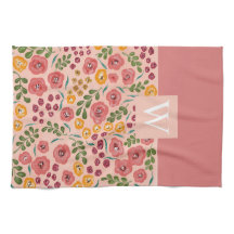 Monogramm mit handbemaltem Rosa