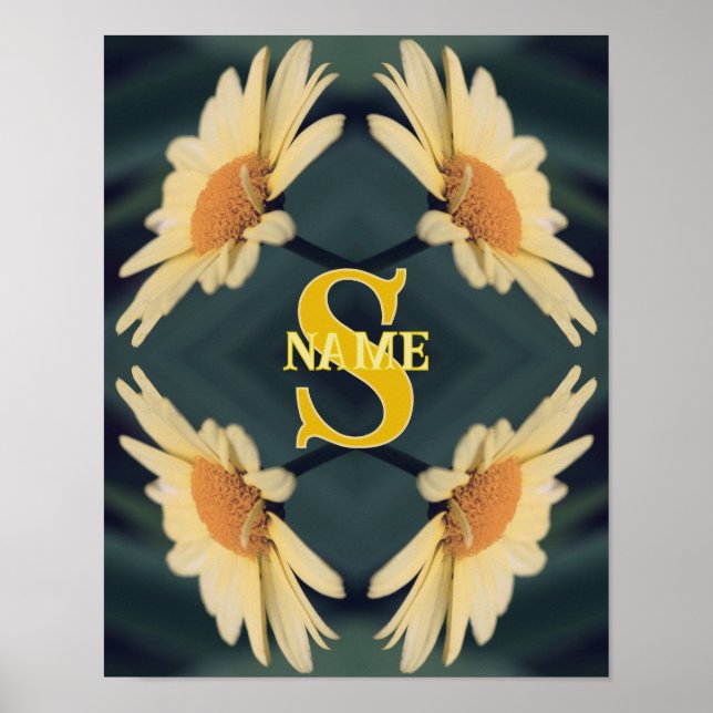 Monogramm mit Ihrem Anfangsbuchstaben Namen Daisy  Poster (Vorne)