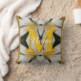 Monogramm mit Ihrem initialen Namen Blumen Persona Kissen