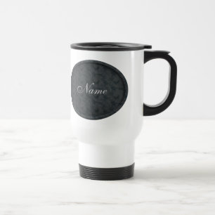 Monogramm mit Ihrem Namen Schwarzes florales perso Reisebecher