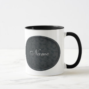 Monogramm mit Ihrem Namen Schwarzes florales perso Tasse