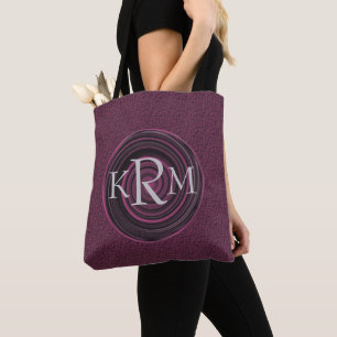 Monogramm mit Ihren Initialen Pflaumenwirbel Perso Tasche