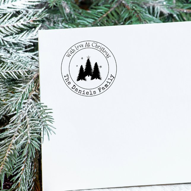 Monogramm mit Liebe bei Weihnachtsbaumen Gummistempel (Von Creator hochgeladen)