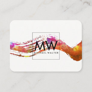 Monogramm mit moderner Wasserfarbe Visitenkarte