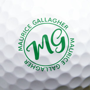 Monogramm Mit Monogramm Name kelly-green Golfball