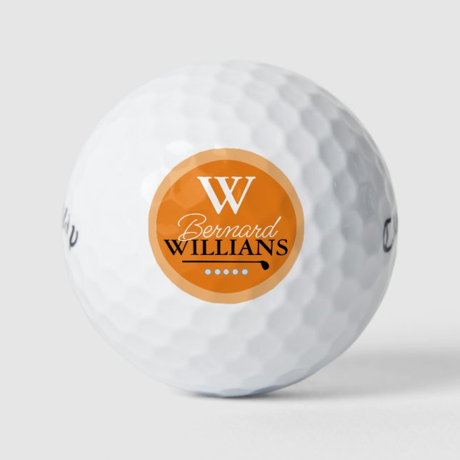 Monogramm Mit Monogramm orange Golfball (Vorderseite)