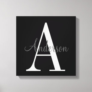 Monogramm mit Name Overlay Leinwanddruck