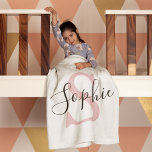 Monogramm mit neuem Personalisierten Namen Pink Babydecke<br><div class="desc">Monogramm mit neuem Personalisierten Namen Pink</div>