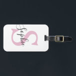 Monogramm mit neuem Personalisierten Namen Pink Gepäckanhänger<br><div class="desc">Monogramm mit neuem Personalisierten Namen Pink</div>