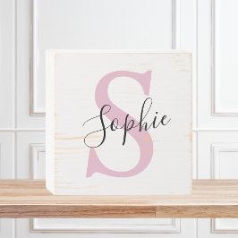 Monogramm mit neuem Personalisierten Namen Pink Holzkisten Schild