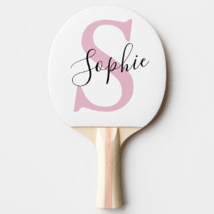 Monogramm mit neuem Personalisierten Namen Pink Tischtennis Schläger