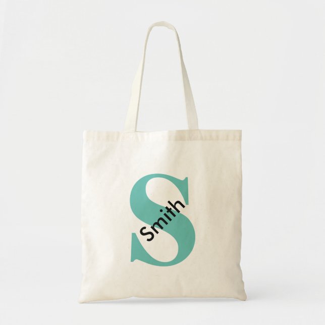 Monogramm mit personalisierter Bezeichnung Tragetasche (Vorne)