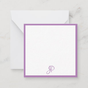 Monogramm mit personalisierter Lavendelfarbe Mitteilungskarte