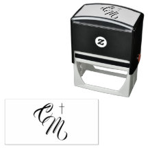 Monogramm mit selbstklebender Briefmarke aus Gummi