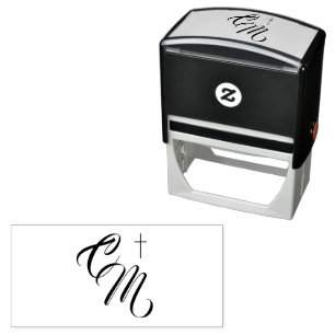 Monogramm mit selbstklebender Briefmarke aus Gummi Permastempel