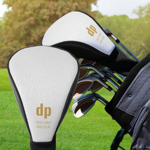 Monogramm mit weißem Leder und Personalisierter N Golf Headcover